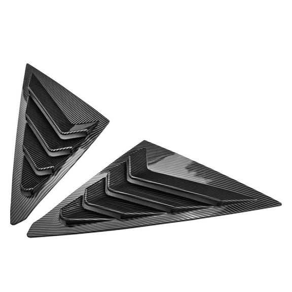 Ikon Motorsports 2PCS Side Quarter Window Louver Scoops Compatible With 2022-2024 Honda Civic Hatchback Carbon Fiber Print IKON Style ABS Plastic