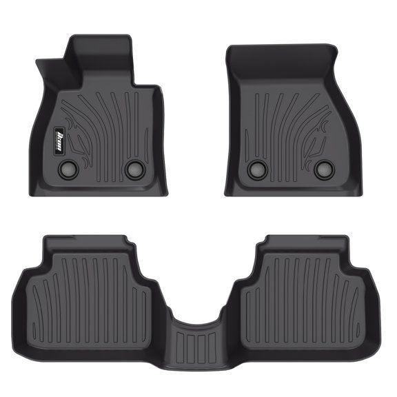 Ikon Motorsports 3D Floor Mats Compatible With 2016-2024 Mini Cooper Clubman F54, All Weather Protection Waterproof Auto Front & Rear 1st 2nd Row Floor Mats Carpet Liners 3PCS Full Set IKON Style TPE