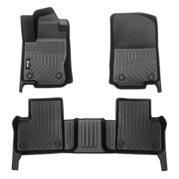 Ikon Motorsports 3D Molded TPE Floor Mats Compatible with 2012-2019 Benz ML(W166) / GLE SUV(W166) / GLE Coupe(C292) / GL(X166) / GLS (X166) Black All Weather Waterproof Anti-Slip Floor Liners 3PCS