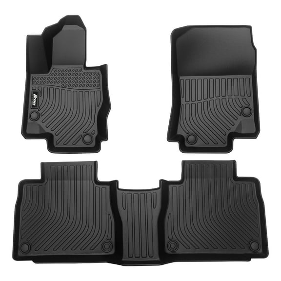 Ikon Motorsports 3D Molded TPE Floor Mats Compatible with 2020-2025 Benz GLE-Class (Not fit Coupe) Black All Weather Waterproof Anti-Slip Floor Liners, Front 2nd Row Interior Accessories 4PCS