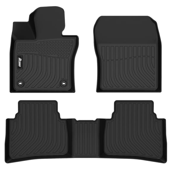 Ikon Motorsports 3D Molded TPE Floor Mats Fits 2023-2026 Toyota Prius Prime PHEV, Black 3PCS