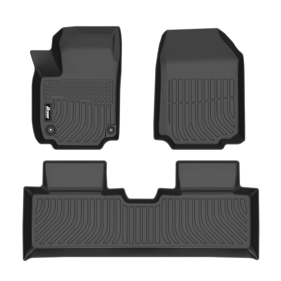 Ikon Motorsports All Weather TPE Floor Mats Liner Fits 2025 Chevy Equinox& 2025 GMC Terrain, 3D Molded Non-slip Waterproof Carpets Guard Black 3PCS