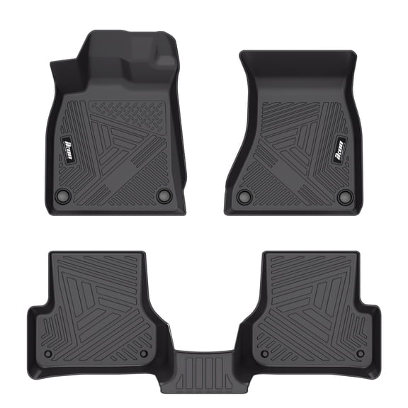 Ikon Motorsports 3D Molded TPE Floor Mats Fits 2012-2018 Audi A6/ A7/ A6 Quattro/ A7 Quattro/ RS7/ S6/ S7, IKON Style Waterproof Non-Slip Floor Liner