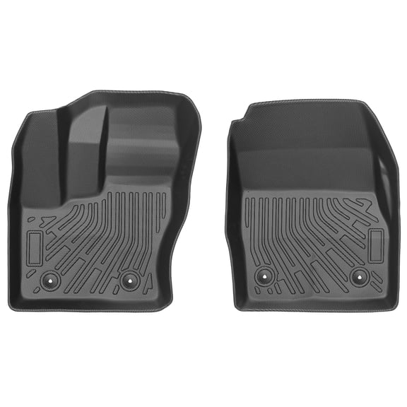 Ikon Motorsports 3D Molded TPE Floor Mats Fits 20142021 Ford Transit Connect, All Weather Waterproof Non-Slip Floor Liners, Front Row Carpets, Black