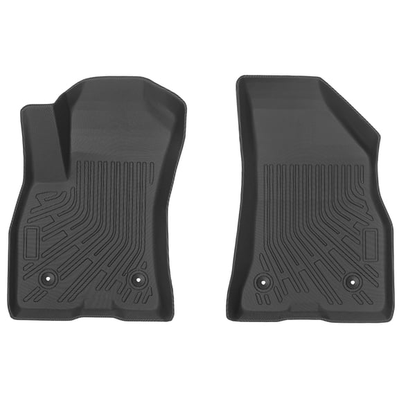 Ikon Motorsports 3D Molded TPE Floor Mats Fits 2015-2021 Ram ProMaster City, All Weather Waterproof Non-Slip Floor Liners, Front Row Carpets, Black
