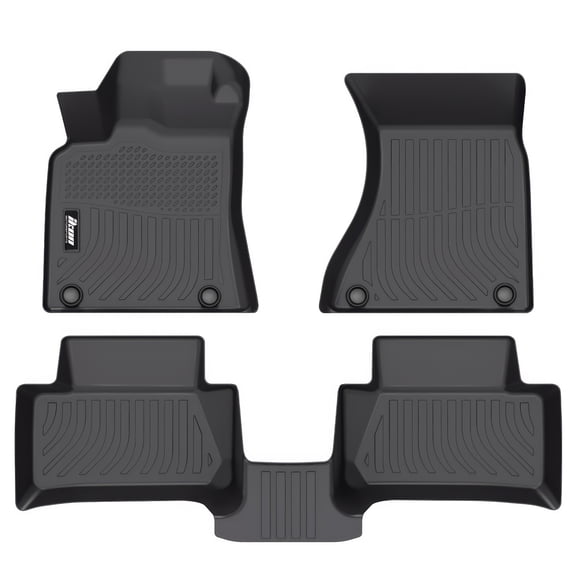 Ikon Motorsports 3D TPE All Weather Floor Mats Fits 2015-2025 Porsche Macan, Waterproof Anti-Slip Interior Front Rear Liners Carpets Black 3PCS