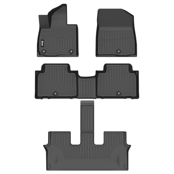 Ikon Motorsports 3D TPE All Weather Waterproof Anti-Slip Front Rear Interior Floor Mats Cargo Liner Carpets For 2027 Kia Telluride Gas P8F13-AU000
