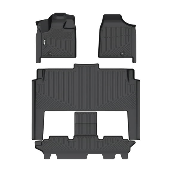 Ikon Motorsports 3D TPE Floor Mats for 2008-2020 Dodge Grand Caravan 2008-2016 Chrysler Town & Country, Black 3D Car Carpets 1st 2nd Row Liner 4PCS