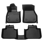 Ikon Motorsports 3D TPE Floor Mats Compatible With 2016-2022 BMW X1 F48 2018-2023 BMW X2 F39, Black 3D Molded All Weather Car Carpets 1st 2nd Row Front Rear Protector Liner 3PC Set