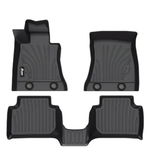 Ikon Motorsports 3D TPE Floor Mats Compatible with 2017-2026 Alfa Romeo Giulia RWD, IKON Style All Weather Floor Liners Black