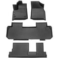 thumbnail image 1 of Ikon Motorsports All Weather TPE Floor Mats Liner For 2018-2023 Chevrolet Traverse& 2024 Traverse Limited 8-Seat, 3D Waterproof Carpets Black 4PCS, 1 of 8