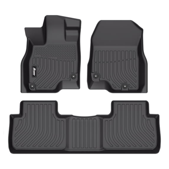 Ikon Motorsports 3D TPE Floor Mats, All Weather Waterproof Anti-Slip, Fits 2019-2025 Acura RDX All Models, Black 3 Pieces