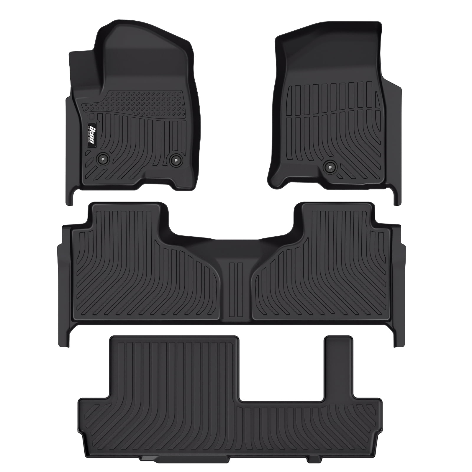 Black Heavy Duty All Weather TPE Car Floor Mats Set