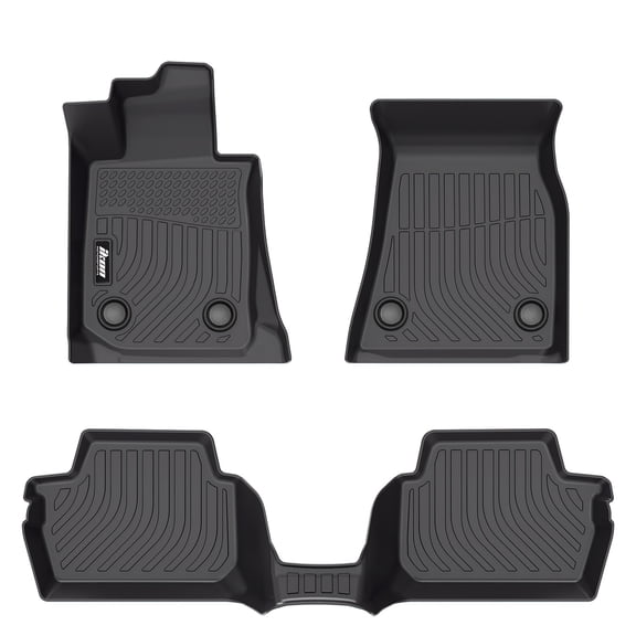 Ikon Motorsports3D TPE Floor Mats, Compatible with 2021-2025 BMW G23/G83 M4 Convertible, All Weather Waterproof Non-Slip Floor Liners, Front & 2nd Row Full Set Car Interior Accessories, Black