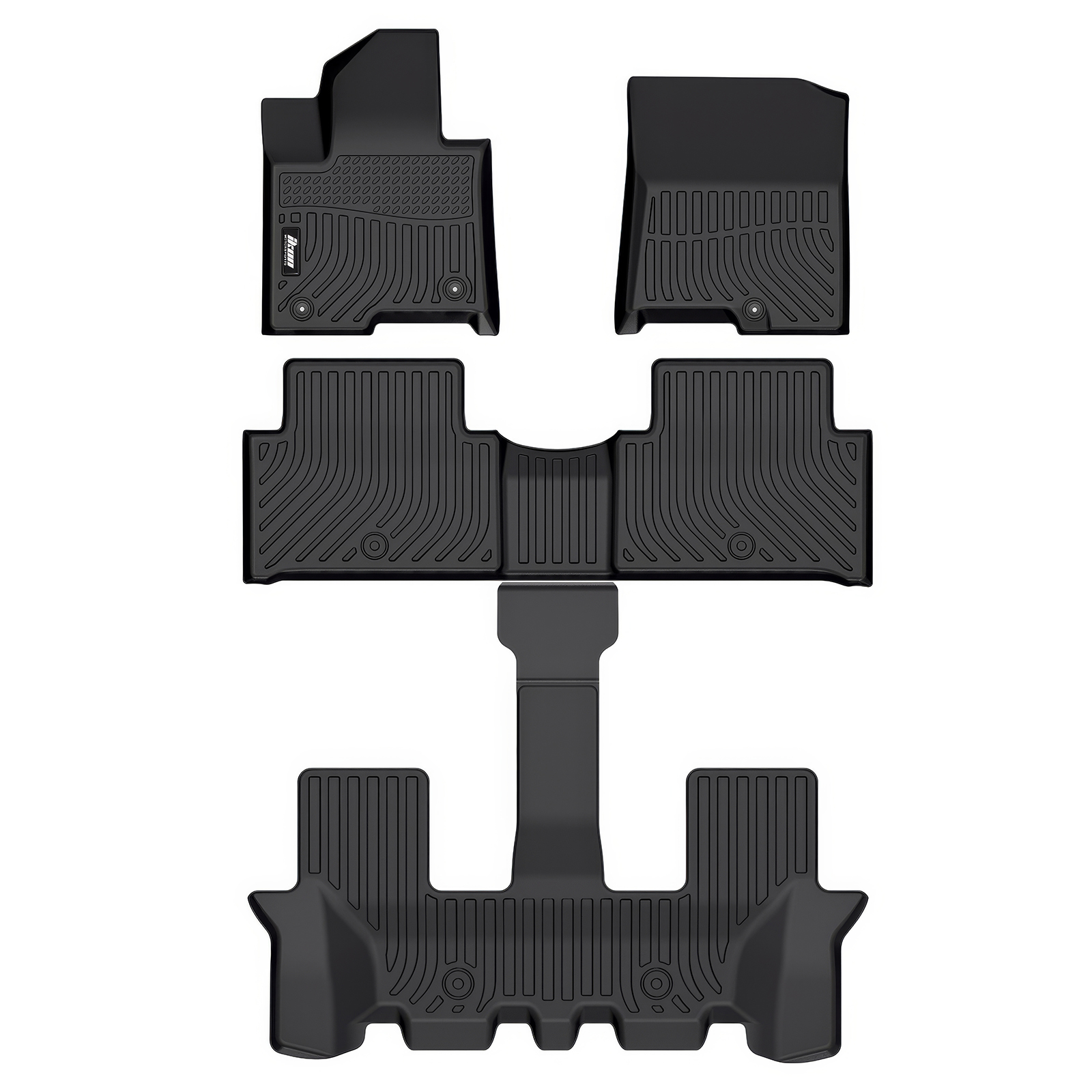 Ikon Motorsports alfombras de piso 3D TPE para Kia Sorento 2021-2026 híbrido e híbrido enchufable, revestimientos para todo clima, negro