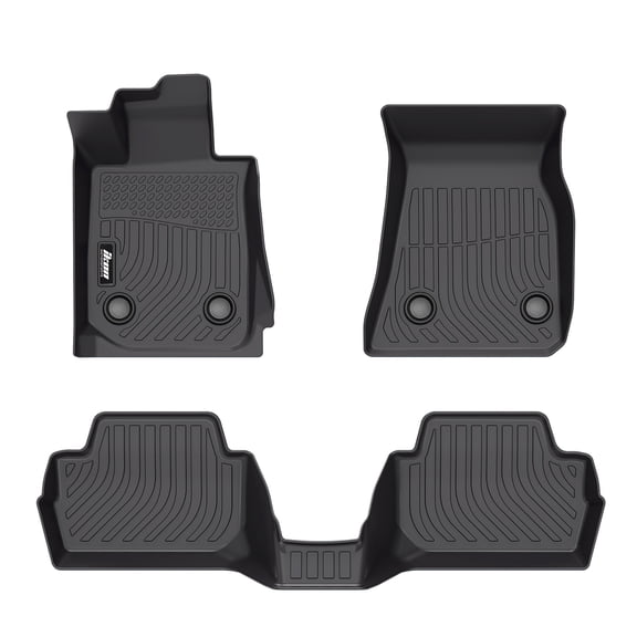 Ikon Motorsports3D TPE Floor Mats, Compatible with 2022-2025 BMW G42 2-Series Coupe/G87 M2, All Weather Waterproof Non-Slip Floor Liners, Front & 2nd Row Full Set Car Interior Accessories, Black