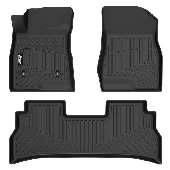 Ikon Motorsports All Weather TPE Floor Mats Liner Fits 2024-2025 Chevy Trax & Buick Envista, 3D Molded Non-slip Waterproof Carpets Guard Black 3PCS