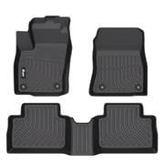 Ikon Motorsports 3D TPE Floor Mats, Compatible with 2025-2026 Nissan Kicks, All Weather Waterproof Non-Slip Floor Liners, Front & 2nd Row Full Set Interior Accessories, Black