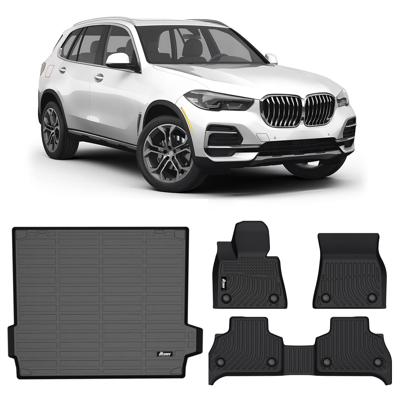 Ikon Motorsports 3D TPE Floor Mats + Trunk Mat Compatible with 2019