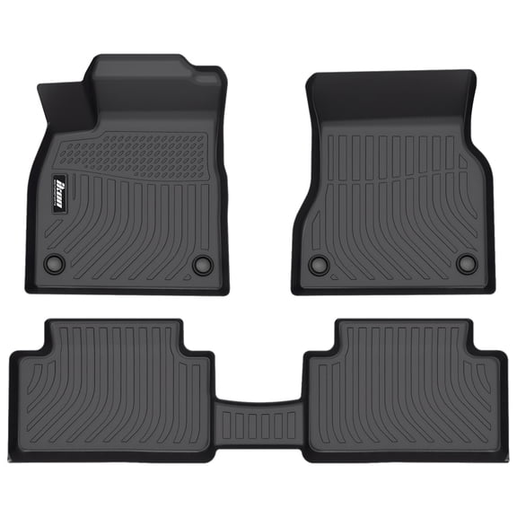 Ikon Motorsports 3PCS 3D TPE All Weather Waterproof Anti-Slip Interior Floor Mats Cargo Liner Carpets For 2025-2026 Audi Q6 e-tron & SQ6 e-tron