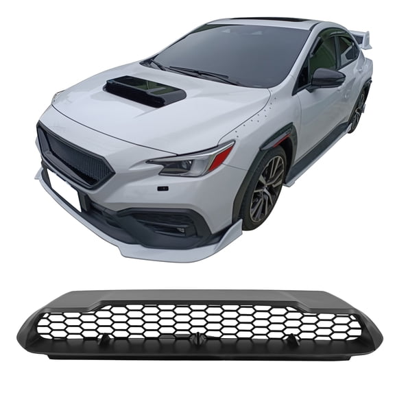 Ikon Motorsports 3PCS Front Air Flow Intake Vent Hood Bonnet Scoop Cover Decor for 2022-2026 Subaru WRX VB 5th Sedan 4-Door, Primer Black D Style ABS