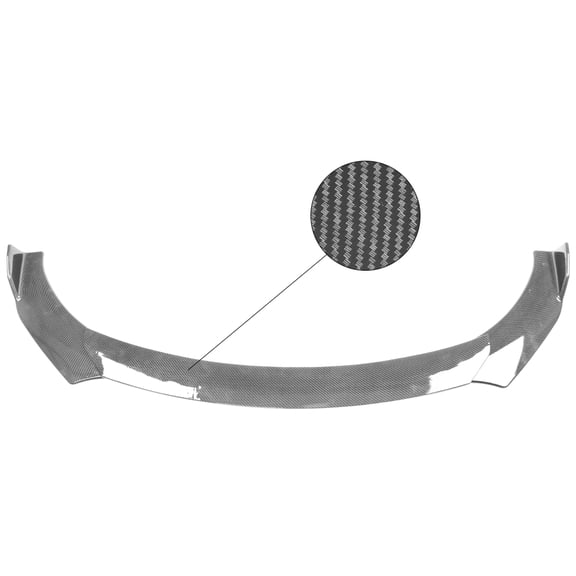 Ikon Motorsports 3PCS Front Bumper Lip Spoiler Air Dam Chin PP A Style Carbon Fiber Print + 2PCS Strut Splitter Rods Carbon Fiber Bodykit Replacement Compatible With Honda Civic 66"-71" Width Car