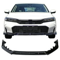 Ikon Motorsports 3PCS Front Bumper Lip Spoiler Chin Splitter For 2025-2026 Honda Civic Sedan & Hatchback (Not Fit Type R) IKON Style PP Gloss Black