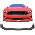 thumbnail image 1 of Ikon Motorsports 3PCS Front Bumper Lip Spoiler Splitters Body Kit Compatible With 2018-2023 Ford Mustang EcoBoost & GT W/O Performance Pack Unpainted Black IKON Style PU - Poly Urethane, 1 of 4