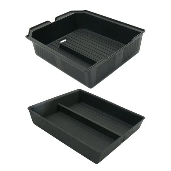 Ikon Motorsports 3PCS TPE Lower + Upper Center Console Organizer Storage Box Fits 2024-2025 Tesla Model 3 Highland & 2025 Tesla Model Y, Black