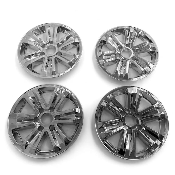 Ikon Motorsports 4PCS 17" Wheel Covers Hubcaps Rim Exterior Auto Parts For 2015-2020 Ford F-150 F150 Chrome ABS Plastic