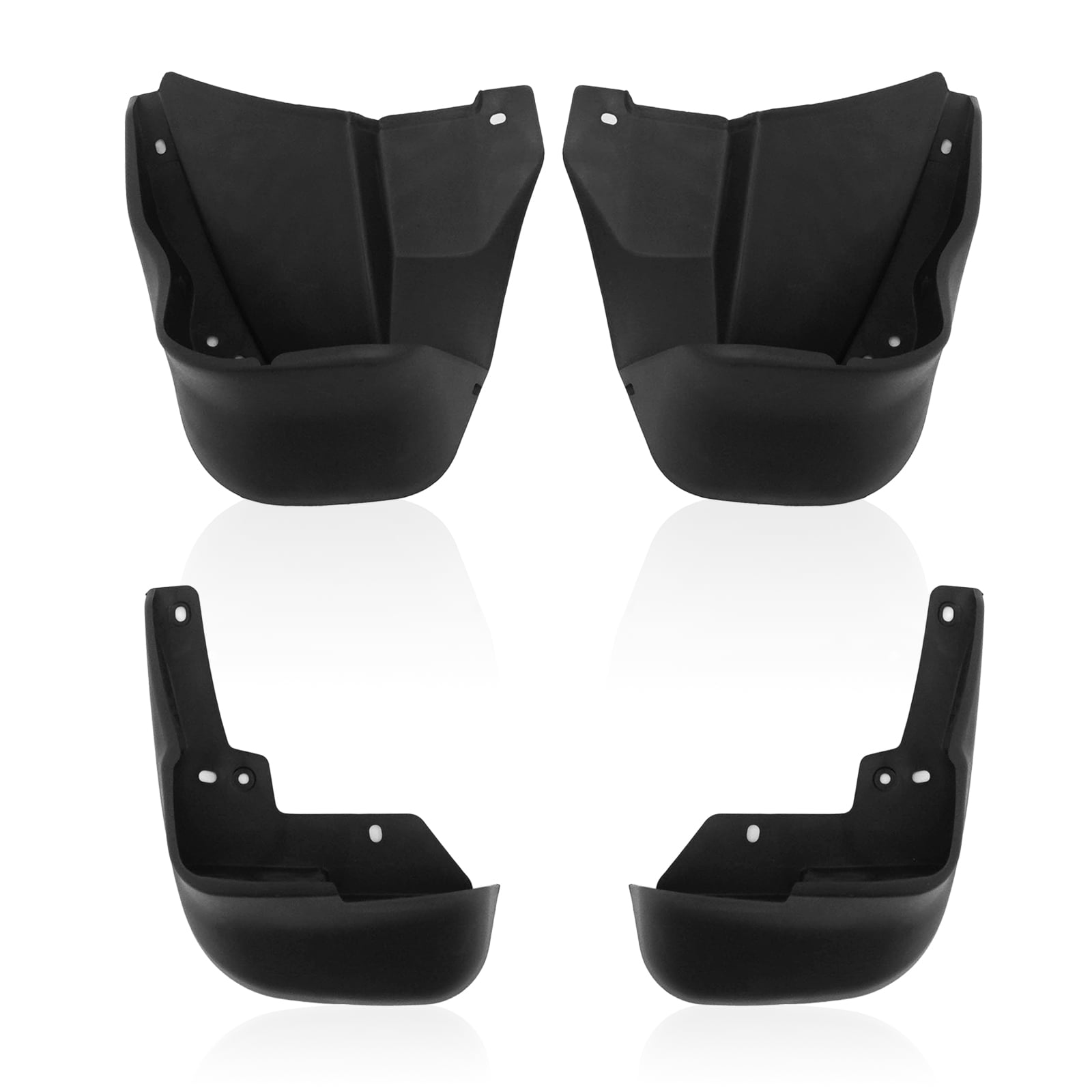 Ikon Motorsports 4PCS Front Rear Mud Flaps Wheel Arch Splash Guards MudFlaps For 1996-1998 Honda Civic Coupe & Sedan, Black PP Polypropylene 08P09-S04