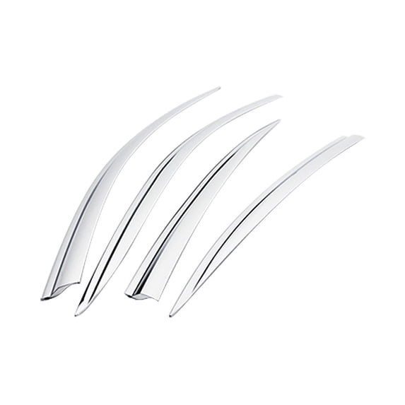 Ikon Motorsports 4PCS Front Rear Side Window Visors Vent Rain Sun Wind Guard Side Shade Deflectors Bodykit Replacement Compatible With 2011-2016 BMW 5-Series F10 Sedan Tape-On ABS Plastic Chrome
