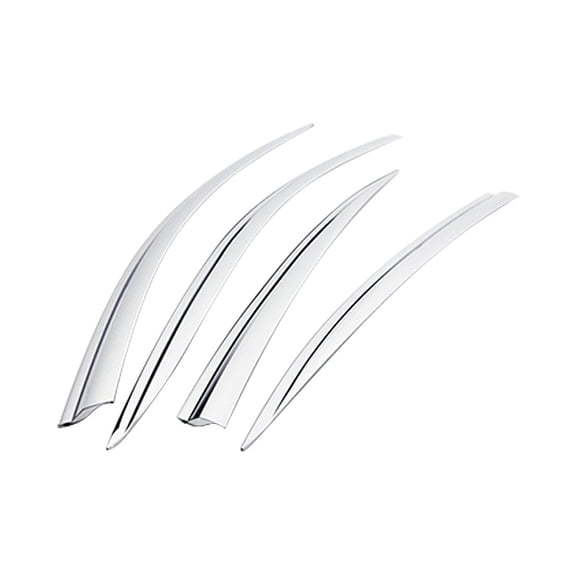 Ikon Motorsports 4PCS Front Rear Side Window Visors Vent Rain Sun Wind Guard Side Shade Deflectors Bodykit Replacement Compatible With 2011-2016 BMW 5-Series F10 Sedan Tape-OnABS Plastic Chrome