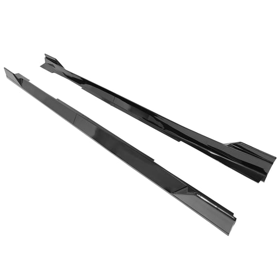 Ikon Motorsports 4PCS Side Skirts Extension Rocker Panel Guard Added on Bodykit Replacement Compatible With 2014-2023 Infiniti Q50 IKON Style PP Polypropylene Gloss Black