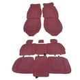 thumbnail image 1 of Ikon Motorsports 5-Seat Car Seat Covers Compatible with 2009-2023 Dodge Ram 1500, 2010-2023 Dodge Ram 2500/3500 Pickup with Split Seat Red PU Leather Seat Cover Cushion Protectors, 1 of 7