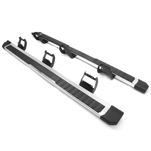 Ikon Motorsports 6" Rectangular Running Boards Side Step Nerf Bars For 2004-2014 Ford F-150 SuperCrew Cab, 2021 F150 OE Style Stainless Steel