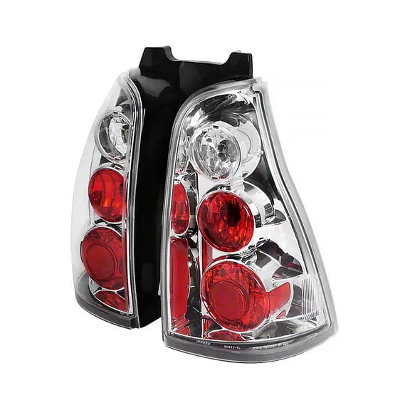 Ikon Motorsports Altezza Style Tail Lights Fits2003-2009 Toyota 4Runner, Chrome Clear Rear Parking Tail Lights Reverse Brake Lamps Assembly Pair