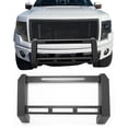 thumbnail image 1 of Ikon Motorsports Bull Bar Front Push Brush Bumper Grille Guard Protector For 2009-2014 Ford F-150 F150, Textured Black Steel Aluminum, 1 of 9