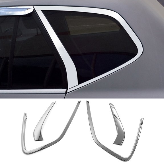 Ikon Motorsports C Pillar Molding Compatible with 2007-2012 Kia Rondo, Chrome ABS Window Garnish Trim 2PCS