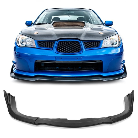 Ikon MotorsportsCS2 Style Front Bumper Lip Fits2006-2007 Subaru Impreza WRX & WRX STI, Matte Black PP 3PCS
