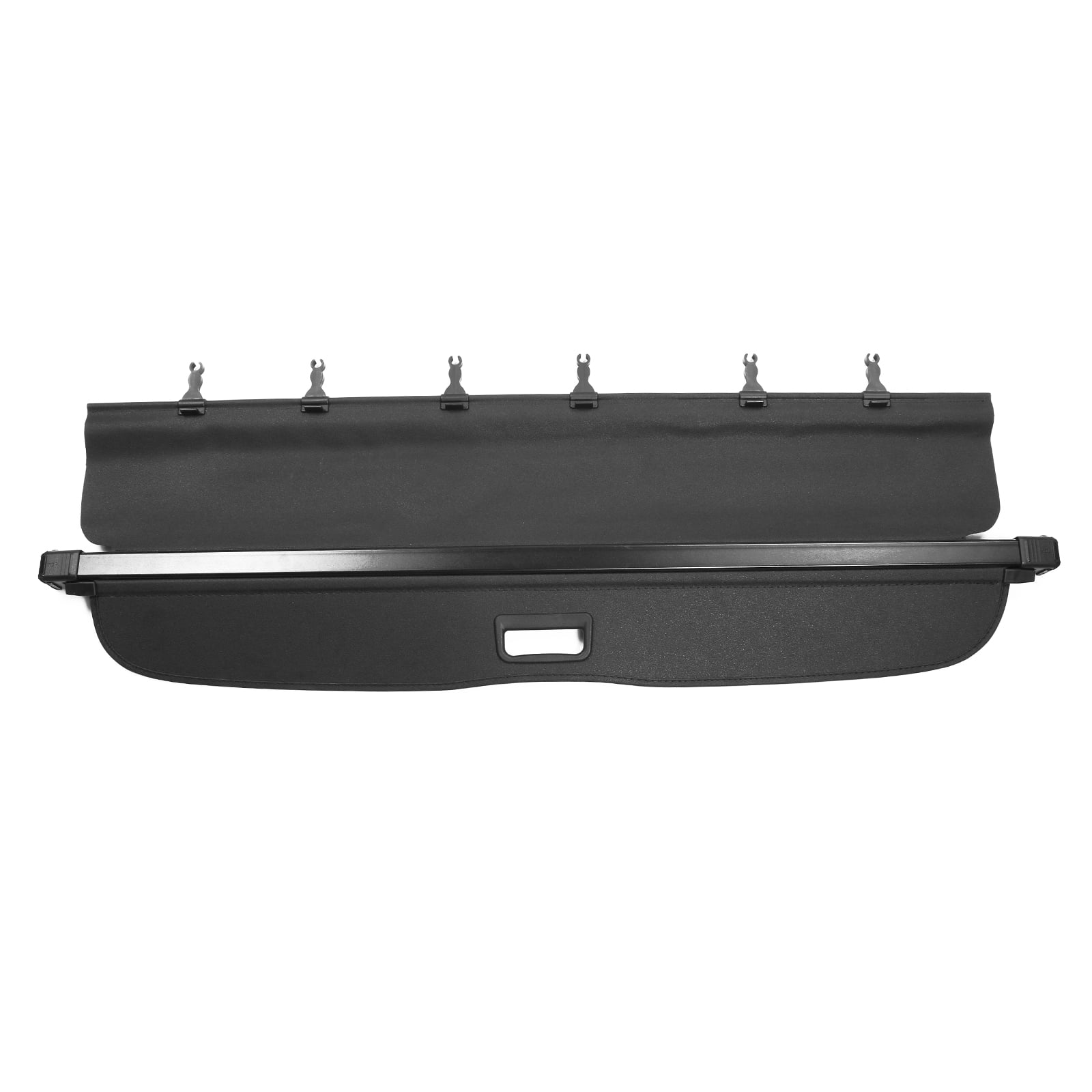 Ikon Motorsports Cargo Cover Fits 2014-2018 Subaru Forester (Only Fit Manual Rear Gate) PVC & Aluminum Rod Black Security Rear Trunk Cover Security Retractable Shield