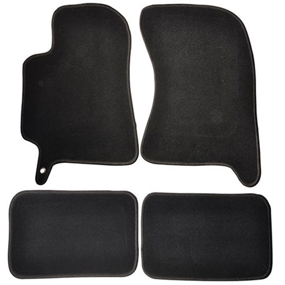 Ikon Motorsports Compatible with 02-07 Subaru Impreza WRX OE Factory Style Black Nylon Carpet Car Floor Mats Front Rear 4pcs 2002 2003 2004 2005 2006 2007