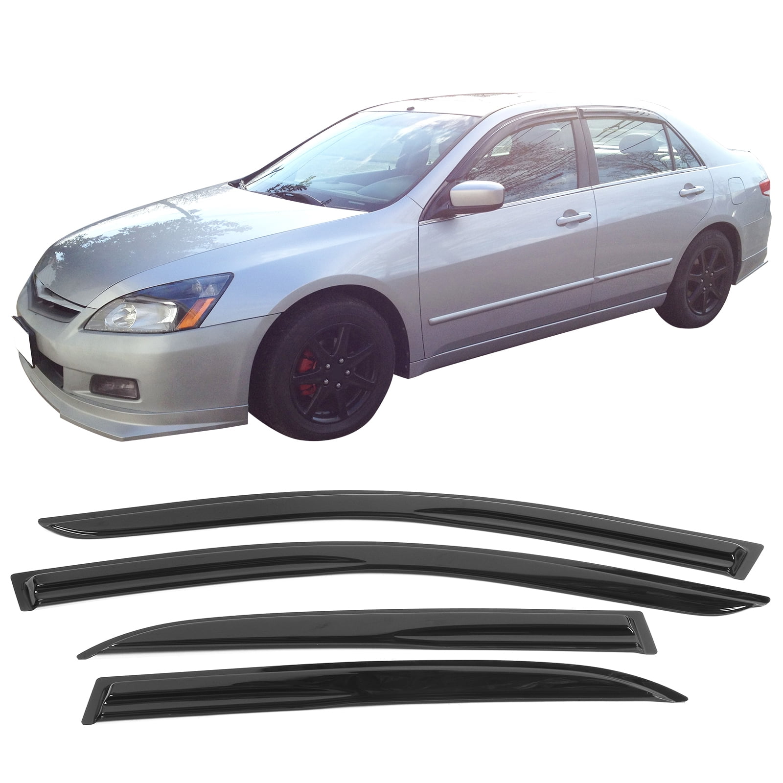 Window Visors Rain Guards Shield for 2008-2017 Honda Accord, Window Wind Deflectors Vent Shades