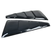 Ikon Motorsports Compatible with 05-14 Mustang Panel Translucent Smoked Rear Quarter Side Window Louvers Scoop Cover Vent Slotted 2005 2006 2007 2008 2009 2010 2011 2012 2013 2014