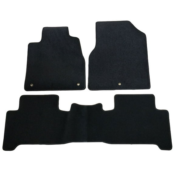 Ikon Motorsports Compatible with 07-13 Acura MDX OE Factory Style Black Nylon Carpet Car Floor Mats Front Rear 3pcs 2007 2008 2009 2010 2011 2012 2013