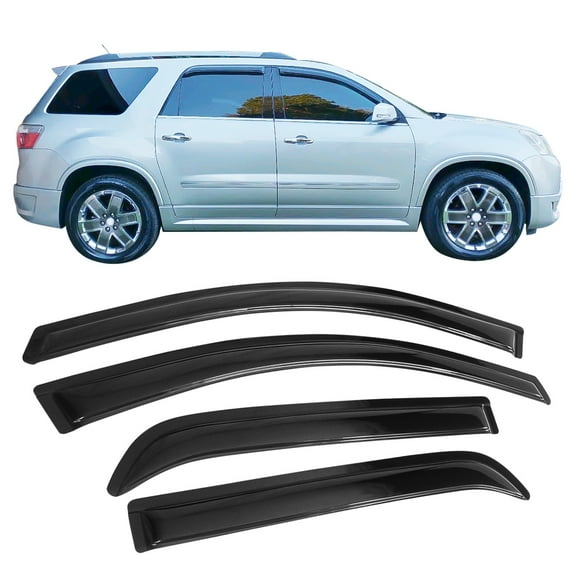 Ikon Motorsports Compatible with 07-20 Acadia Limited 07-10 Saturn Outlook Acrylic Window Visors Vent Deflector Rain Guard 4Pc Set Outside Mount 2007 2008 2009 2010 2011 2012 2013 2014 2015 2016 2017