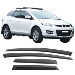 Ikon Motorsports Compatible con Mazda CX7 08-12 Deflectores de ventana acrílicos, guardabarros de lluvia para parabrisas, juego de 4 piezas, montaje exterior 2008 2009 2010 2011 2012