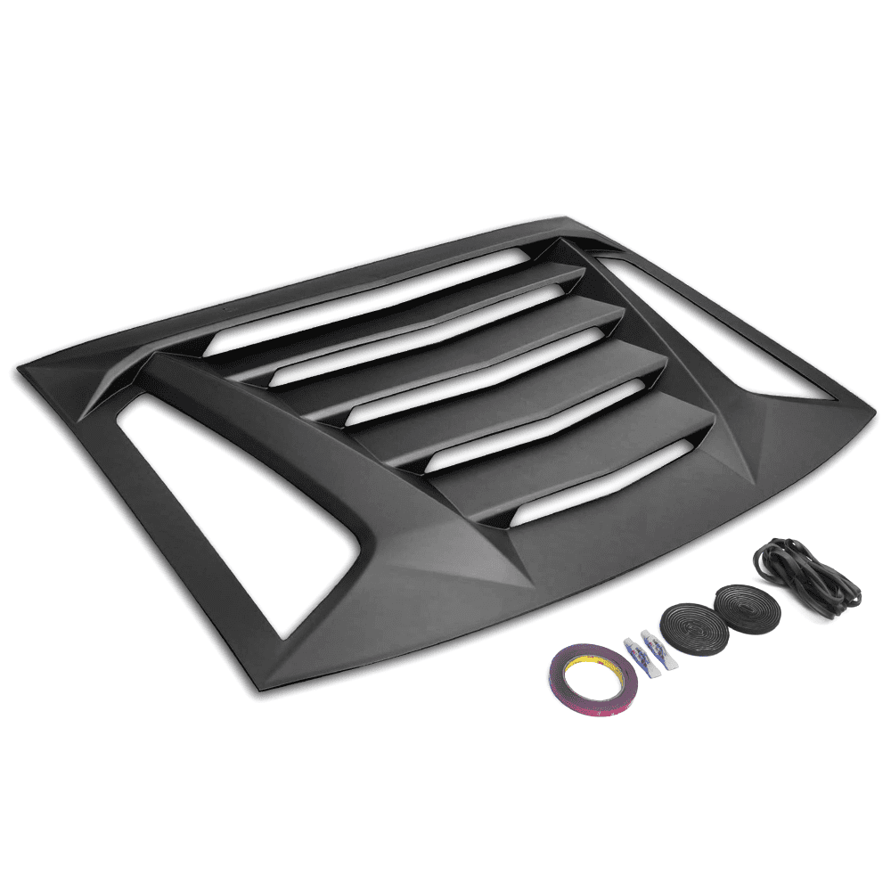IKON MOTORSPORTS, Side Louver Compatible With 2011-2023 Dodge Charger, V1 Style Matte Black PP Window Vents Guards, 2012 2013 2014 2015 2016 2017 2018