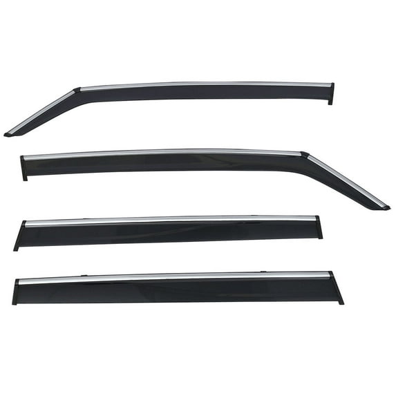 Ikon Motorsports Compatible with 15-23 Jeep Renegade Polycarbonate Window Vent Visor Deflector Rain Guard W/ Chrome Trim 4Pc Outside Mount 2015 2016 2017 2018 2019 2020 2021