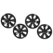 Ikon Motorsports Compatible With 2020-2024 Tesla Model Y 19 Wheel Cover Matte Black Symmetry Design Style ABS Hubcaps Whirlwind Shaped Hub Cap Cyclone Rim Skin Covers 4PCS Replacement